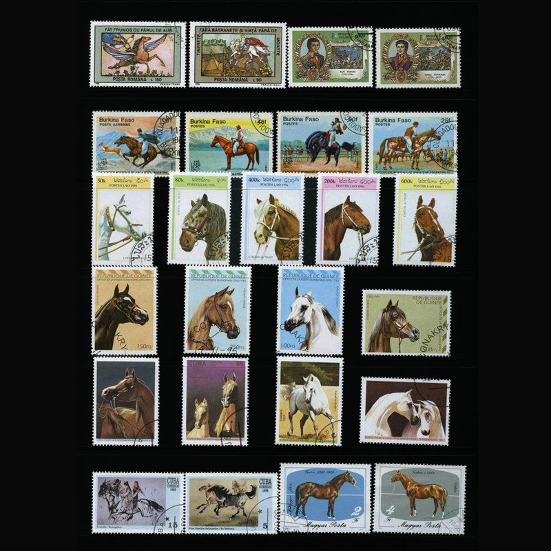 Collectible Vintage Postage Stamps - Selos postais 50 cavalos diferentes selos