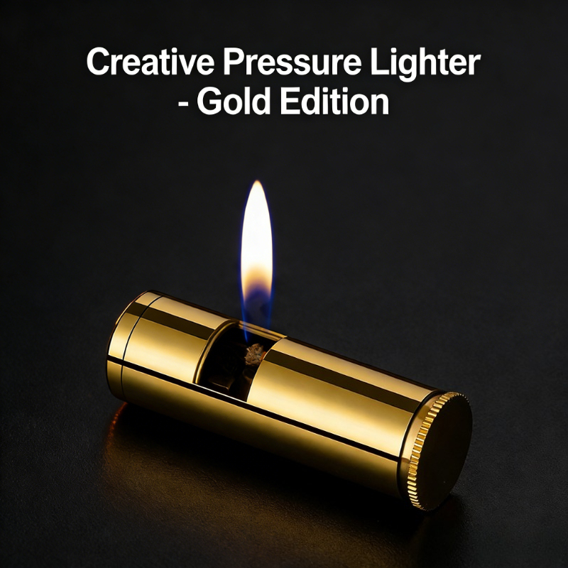 Vintage Collectible Lighters - Novo Isqueiro Cilíndrico Vintage de Latão