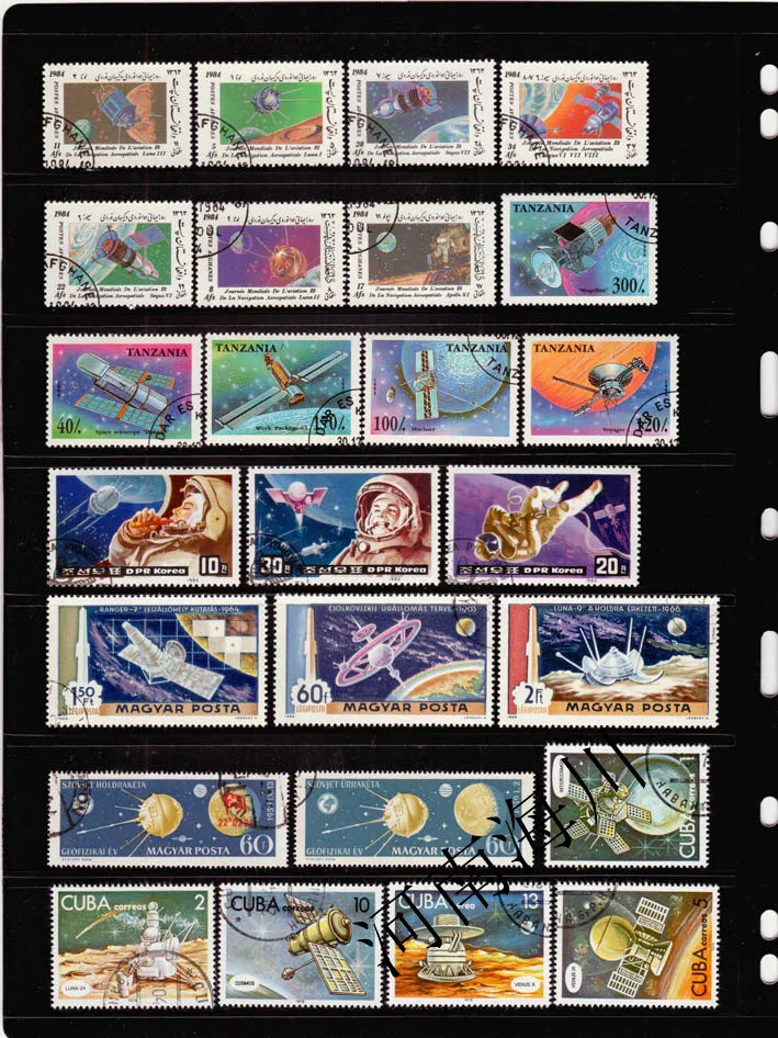 100 selos de espaço exterior d - Collectible Vintage Postage Stamps avaliação e preço